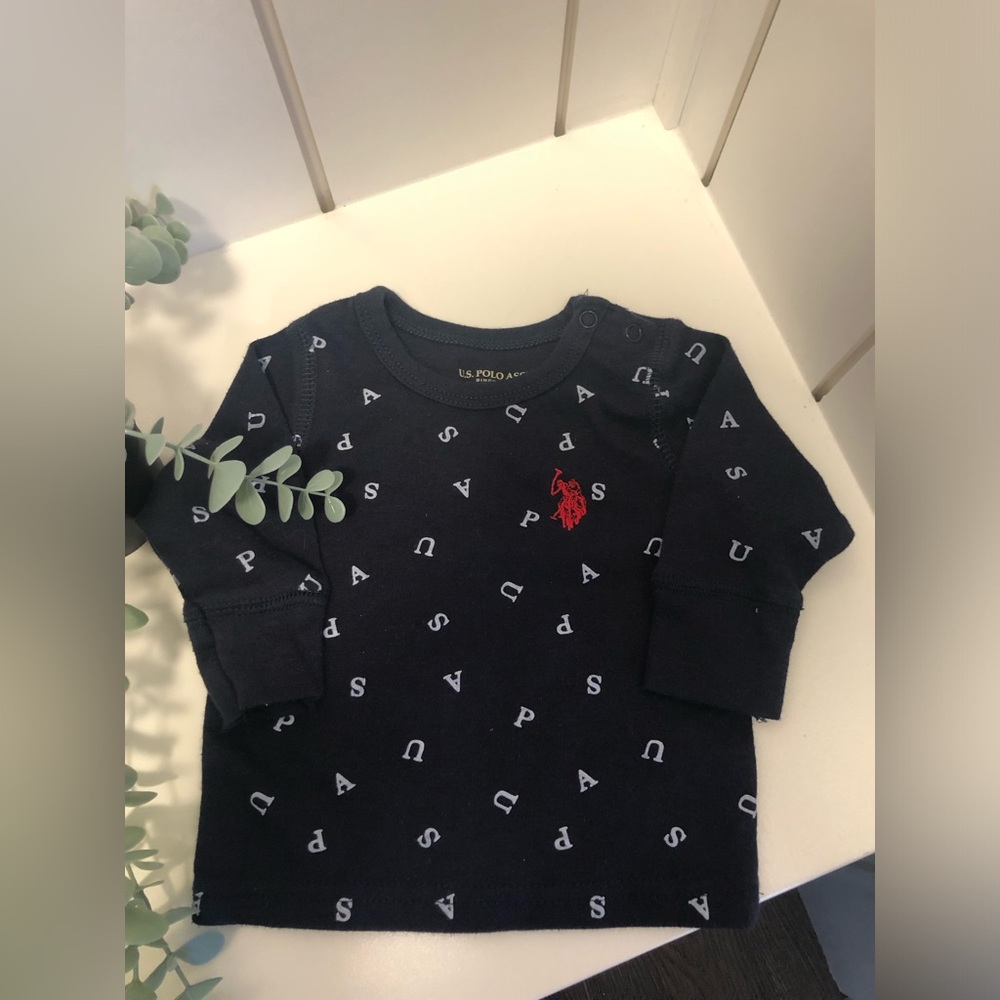🔵⭐️5/$30 U.S. Polo Assn. Black Baby Shirt